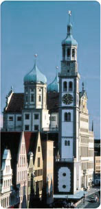 Das Augsburger Rathaus. Am Ggginger Tor 
strkten sich die wackeren Schwaben noch mit einer guten Augsburger Wurst